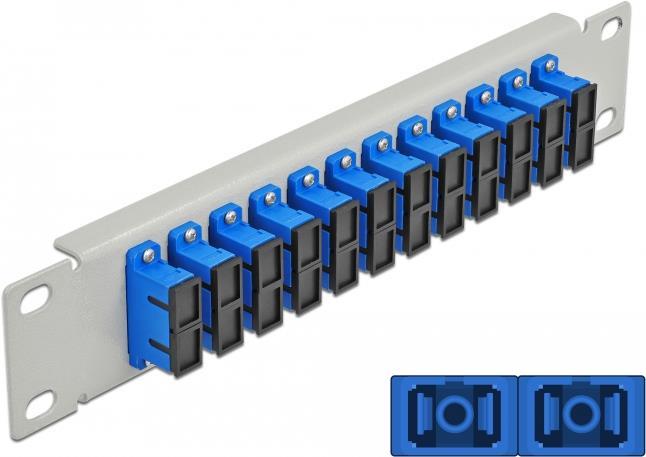 Delock - Patch Panel - SC Duplex SM X 12 - Grau - 1U - 25,4 cm (10) (66791)