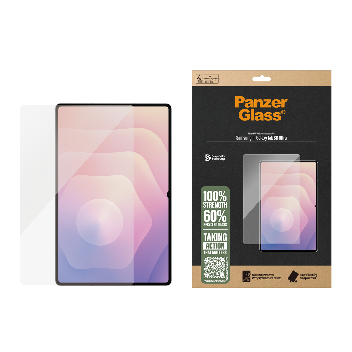 PanzerGlass Displayschutzfolie Ultra-Wide Fit für Samsung Galaxy Tab S11 Ultra Transparent