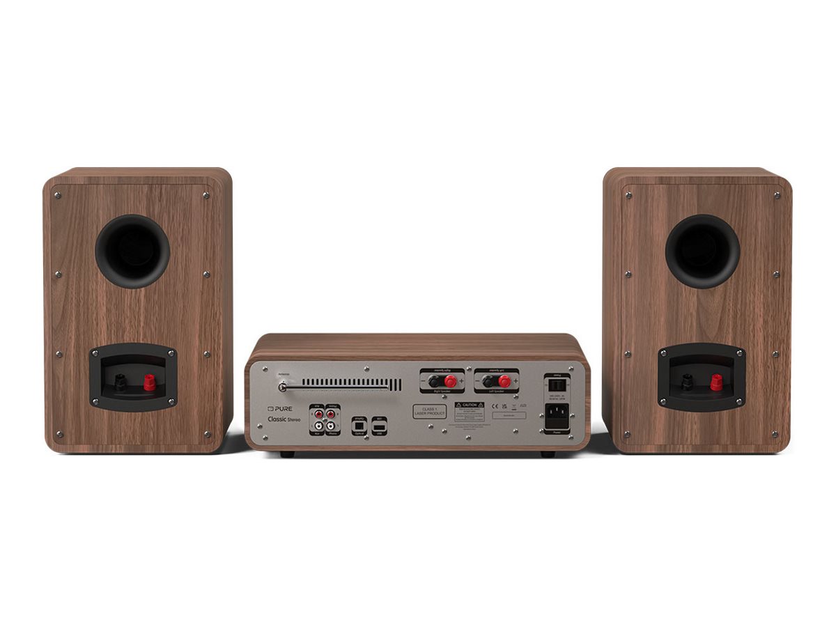 Pure Classic Stereo HiFi-Audiosystem 100W DAB+ Bluetooth WLAN CD Coffee Black, Nußbaum