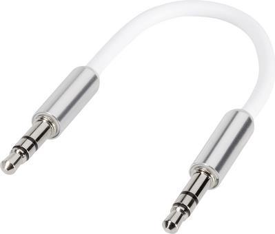 SpeaKa Professional SP-7870076 Klinke Audio Anschlusskabel [1x Klinkenstecker 3.5 mm - 1x Klinkenstecker 3.5 mm] 10.00 cm Weiß SuperSoft-Ummantelung (SP-7870076)