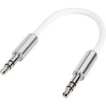 SpeaKa Professional SP-7870076 Klinke Audio Anschlusskabel [1x Klinkenstecker 3.5 mm - 1x Klinkenstecker 3.5 mm] 10.00 cm Weiß SuperSoft-Ummantelung (SP-7870076)