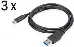 DIGITUS USB-Kabel USB-C (M) bis USB Typ A (M) (AK-880903-010-S)