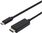 Digitus USB Type-C Adapterkabel, 5m USB Type-C Adapterkabel, Typ-C auf HDMI A St/St, 5.0m, 4K/60Hz, 18GB, CE, sw, gold (AK-300330-050-S)