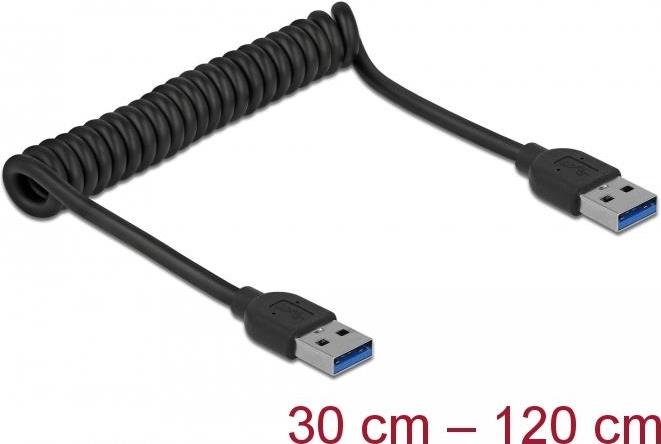 DeLOCK USB3.0 Coiled Cable Type-A male to Type-A male (85348)