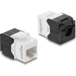 Delock Keystone Modul RJ45 Buchse zu LSA Cat.6 UTP werkzeugfrei schwarz (90802)