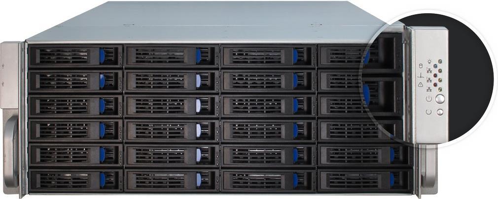 Inter-Tech IPC 4U-4424 4HE Rack-Gehäuse E-ATX ohne Netzteil Schwarz, Silber