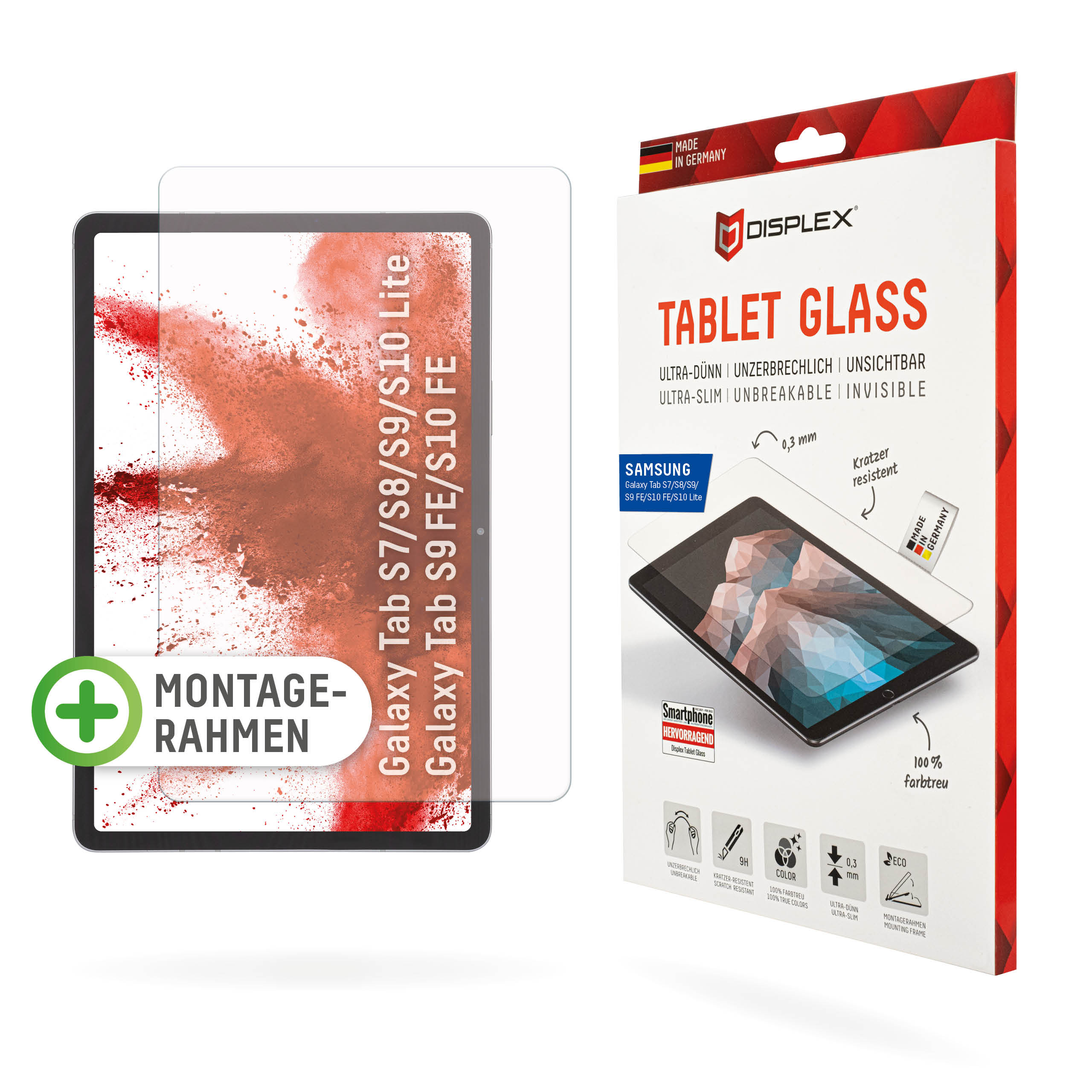 Displex Tablet Glass Bildschirmschutz für Samsung Galaxy Tab S7 Transparent