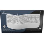 MediaRange Tastatur ergonomisch weiß kabelgebunden/124 Tasten/Scrollrad - DE (MROS272)