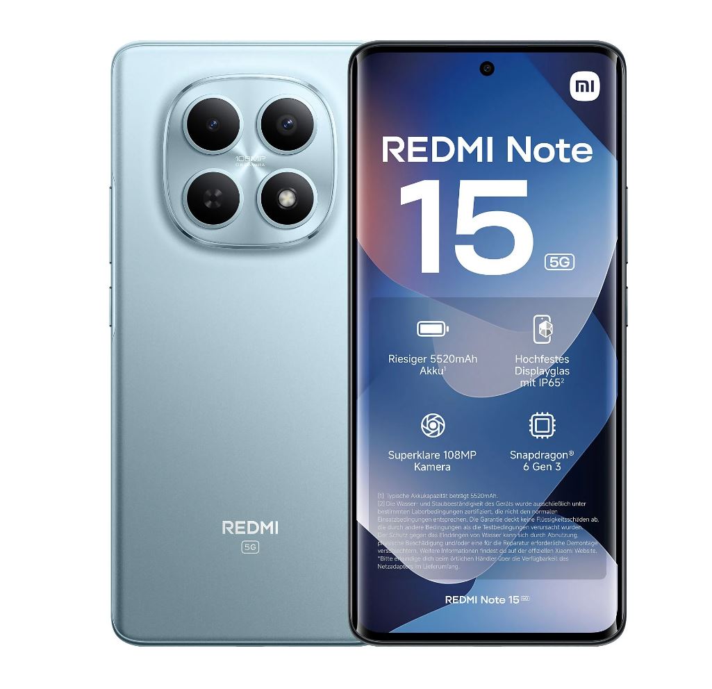Redmi Note 15 5G 256 GB Glacier Blue Dual SIM [Energieklasse B] (99937213)