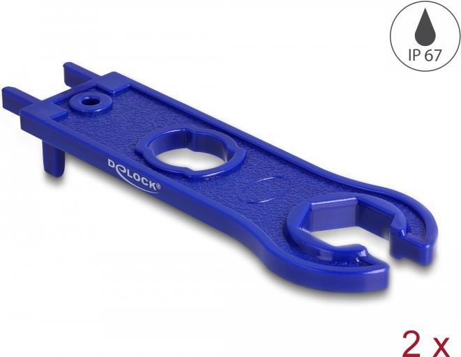 Delock Werkzeug für DL4 Kabel und Konnektoren, Sechskant, blau 2 Stück (60029)