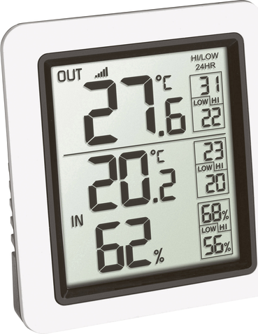 TFA-Dostmann INFO Indoor/Outdoor Elektronisches Umgebungsthermometer Schwarz - Grau (30.3065.02)