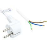 Netzkabel Schutzkontakt-Stecker Typ E+F (CEE 7/7, gewinkelt) an abisolierte Enden, weiß, 1,00 mm², 3 m, Good Connections® (P0185-W030)