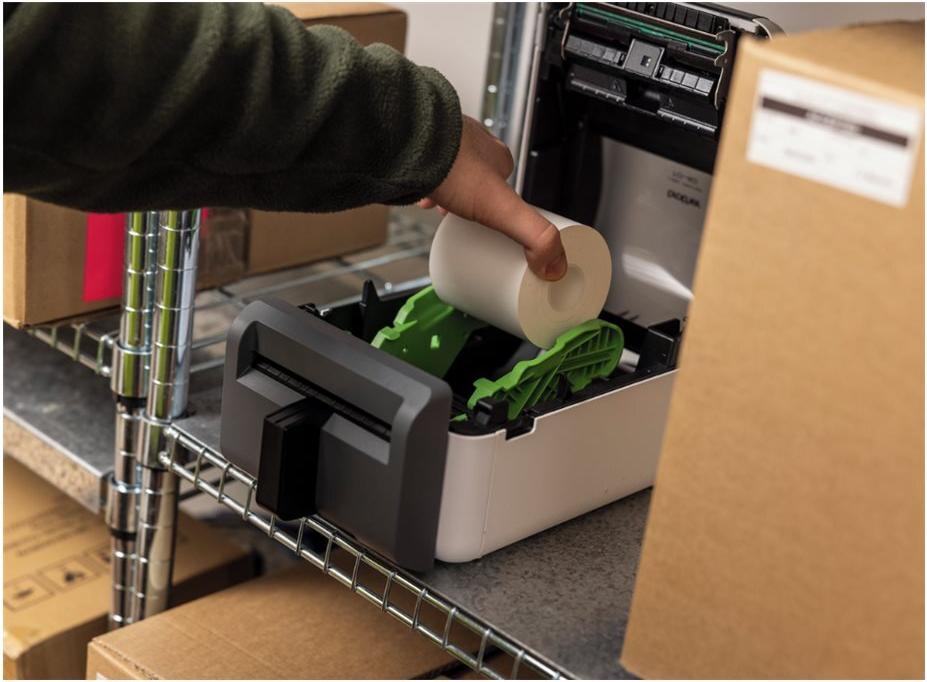Brother TD-4420DNFC Etikettendrucker Thermodirekt 203 dpi 203 mm/s USB LAN Seriell Cutter Grau, Weiß