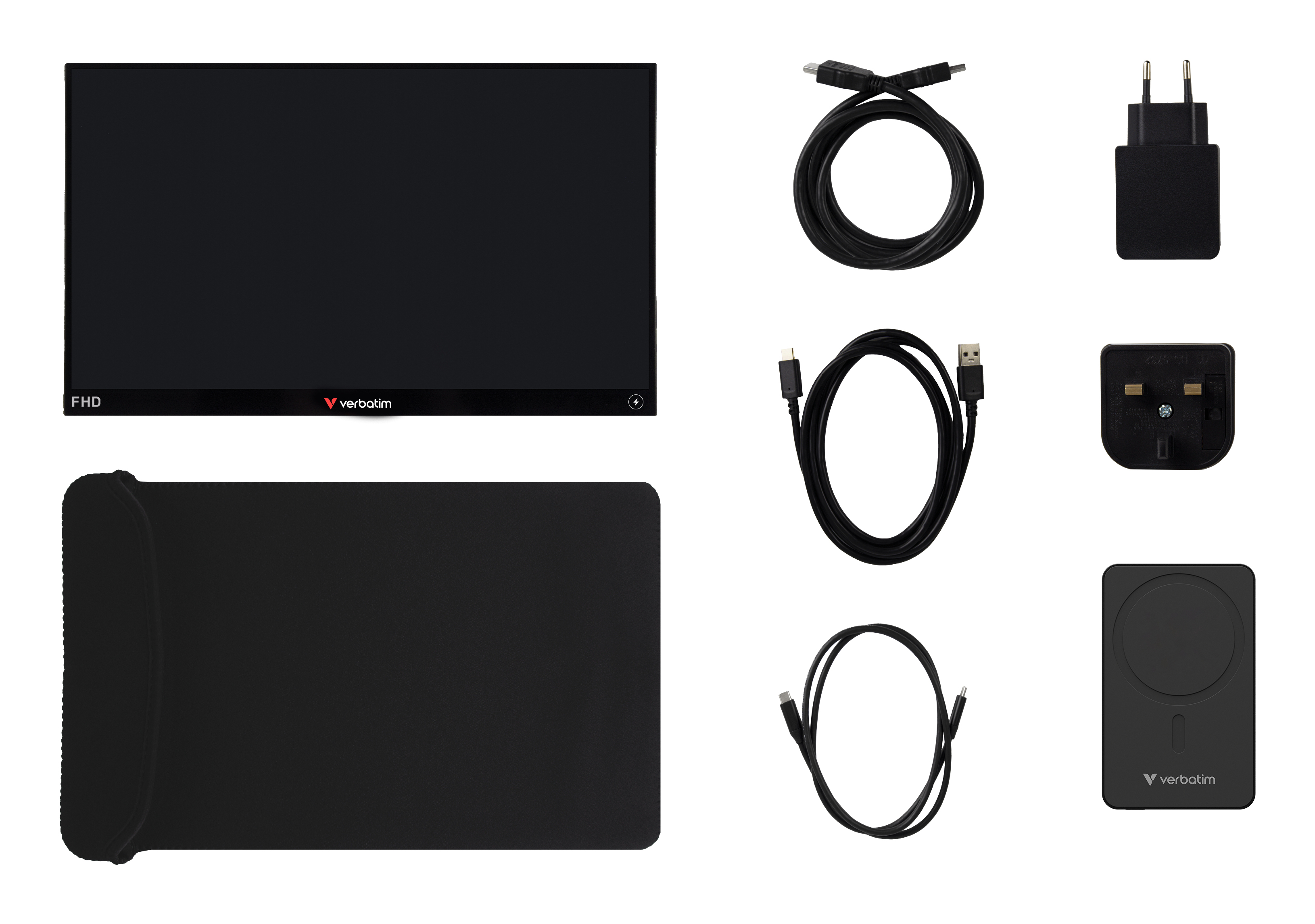 Verbatim Light Series 32088 14" IPS Full HD Touch Monitor Schwarz
