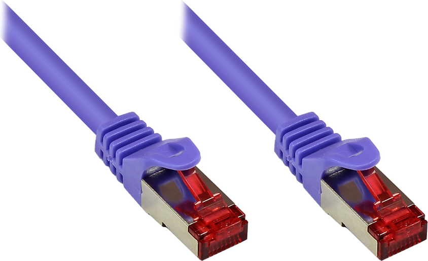 RNS® Patchkabel mit Rastnasenschutz, Cat. 6, S/FTP, PiMF, PVC, 250MHz, violett, 0,5m, Good Connections (8060-005V)