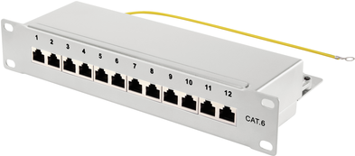 Renkforce RF-4996632 12 Port Patch-Panel 254 mm (10) CAT 6 1 HE Grau (RF-4996632)