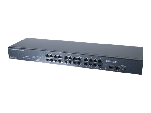 Dexlan 891026 Unmanaged Gigabit Ethernet Switch 24-Port + 2x SFP 1U Schwarz