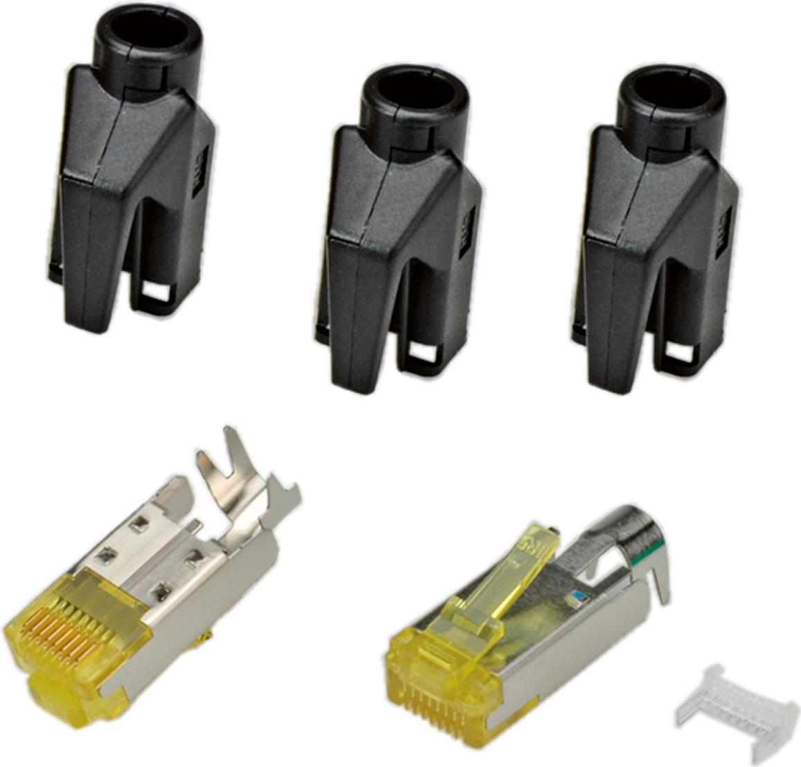 RJ45-Hirose Stecker STP, TM31 schwarz, 50 Stück, 3 Elemente, Cat.6A Hersteller: HIROSE (H7642.4-50)