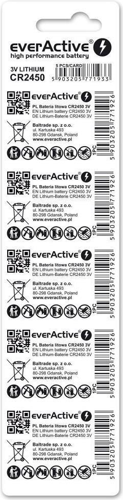 Everactive CR24505BL Haushaltsbatterie Einwegbatterie CR2450 Lithium (CR24505BL)
