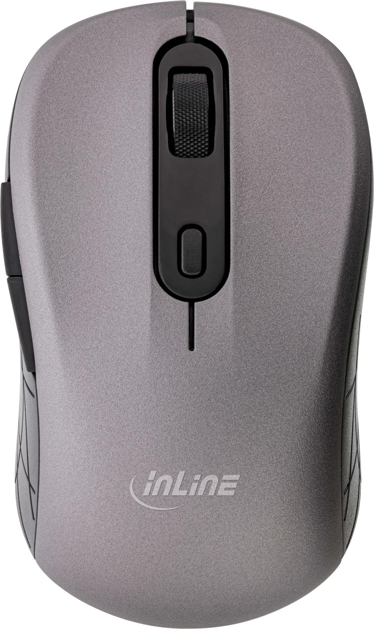 InLine 3-in-1 Funkmaus 2.4 GHz Bluetooth 4.0 2400 DPI Grau/Schwarz