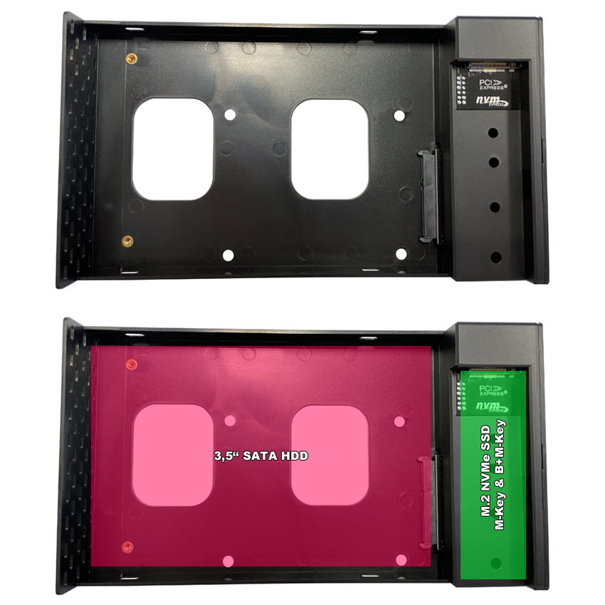 LC-Power LC-DOCK-C-35-M2 HDD/SSD-Dockingstation M.2 PCIe NVMe & SATA USB 3.2 Gen 2x1 Schwarz