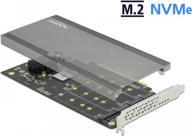 DeLOCK PCI Express x16 Card to 4 x internal NVMe M.2 Key M (89044)