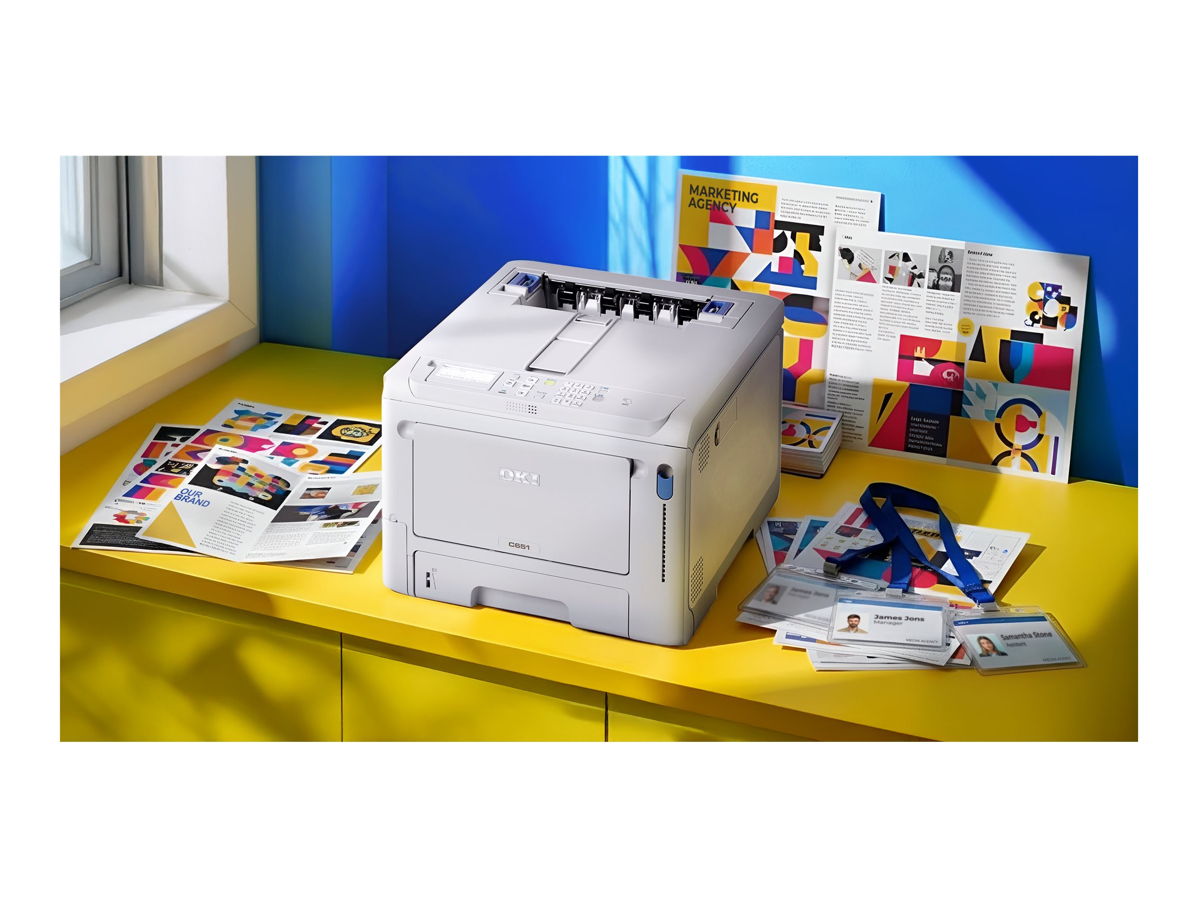 OKI C600 Series C651dn Farb-Laserdrucker LED 1200 x 1200 dpi A4 35 ppm Duplex Weiß, Silber