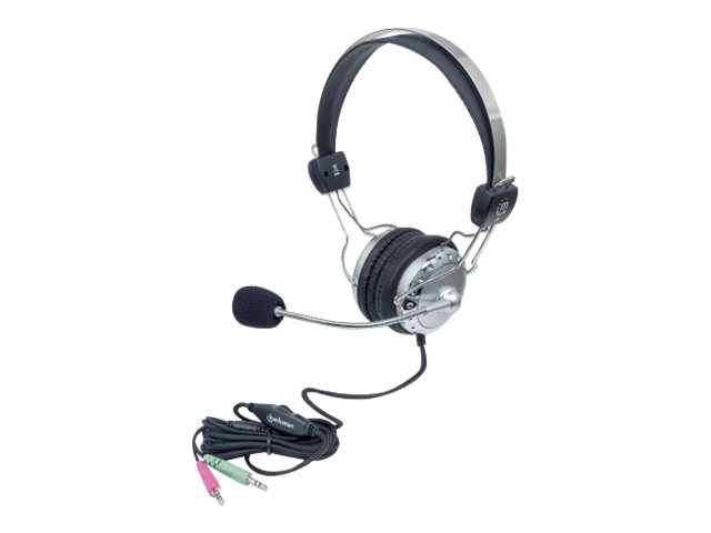 Manhattan Stereo Over-Ear Headset 3,5 mm Schwarz, Silber