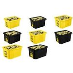 keeeper Aufbewahrungsbox karolina "Minions Mosaic", 45 Liter Dreh-/Stapelbox mit Deckel, aus PP, schwarz, mit - 1 Stück (1223980036100)