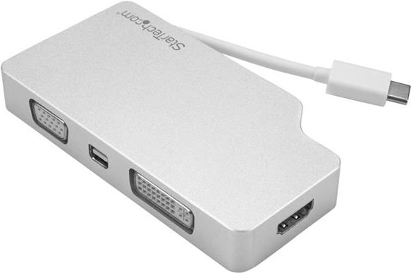 StarTech.com Aluminium Reise A/V Adapter 4-in-1 USB-C auf VGA, DVI, HDMI oder mDP (CDPVGDVHDMDP)