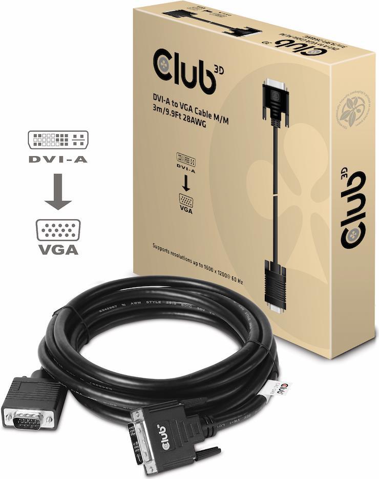 Club 3D Videokabel DVI-A (M) bis HD-15 (VGA) (M) (CAC-1243)