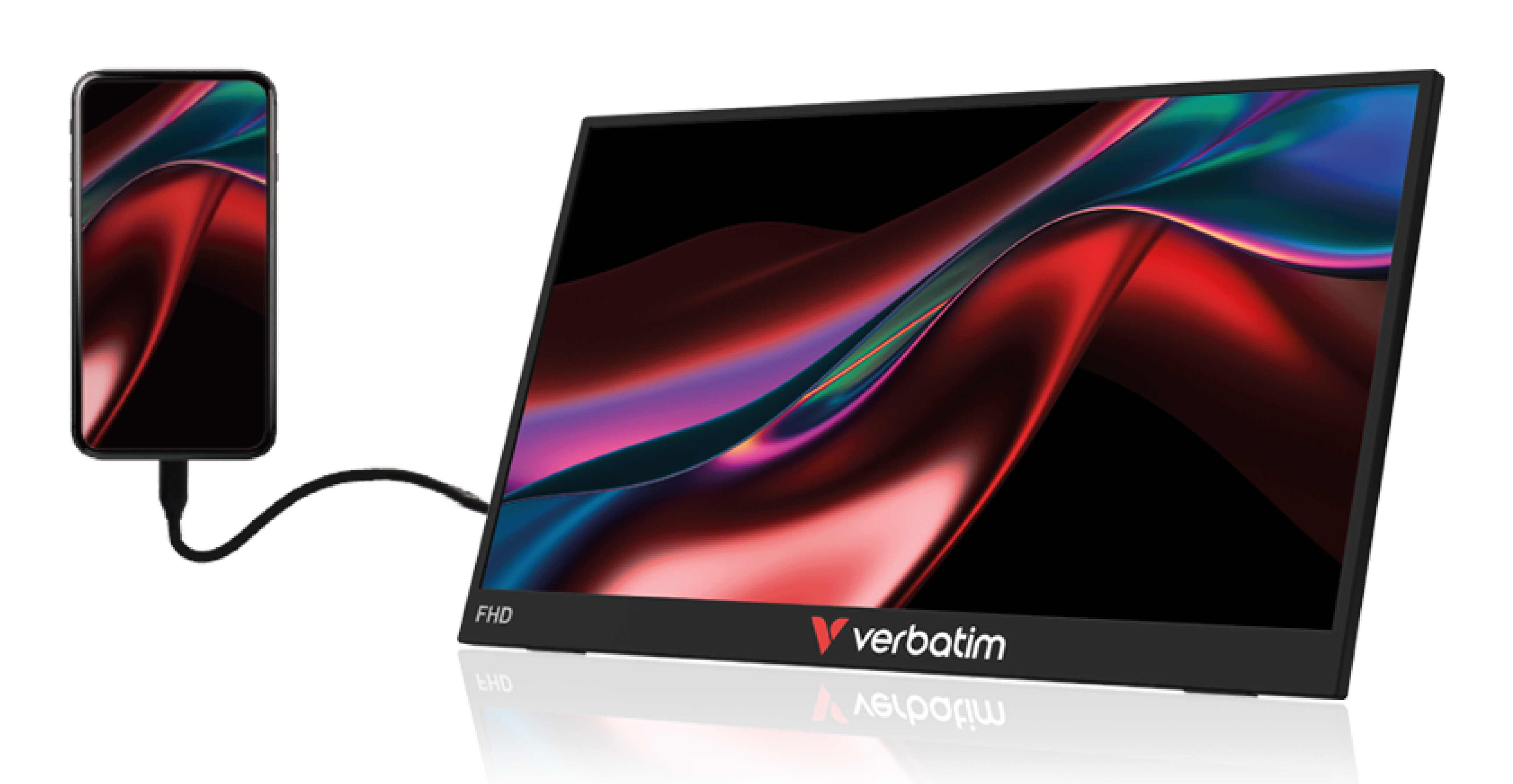 Verbatim Light Series Portable 15,6" FHD Monitor 1920 x 1080 Schwarz