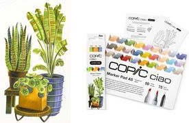 COPIC Ciao 3D Botanic Palette Starter Layoutmarker-Set farbsortiert 1,0 + 6,0 mm, 1 Set (220750206)