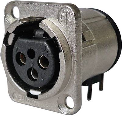 Neutrik XLR-Steckverbinder Flanschbuchse, Kontakte gewinkelt Polzahl: 3 Silber NC3FD-H-0 1 St. (NC3FD-H-0)