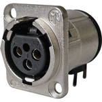 Neutrik XLR-Steckverbinder Flanschbuchse, Kontakte gewinkelt Polzahl: 3 Silber NC3FD-H-0 1 St. (NC3FD-H-0)