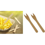 PAPSTAR Pommes-Frites-Gabeln "pure", Länge: 121 mm aus natürlich hellem Birkenholz, biologisch abbaubar - 1 Stück (82557)