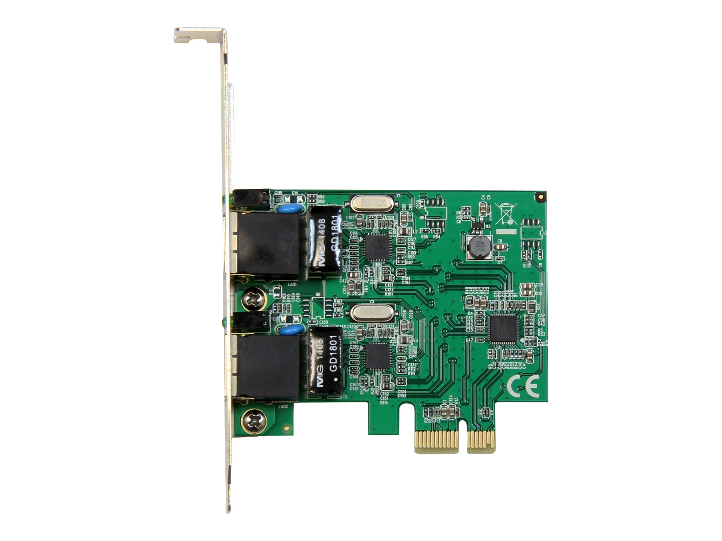 StarTech.com Dual Port Gigabit PCI Express Server Netzwerkkarte - PCIe x1 - 2x Gigabit Ethernet - Low Profile