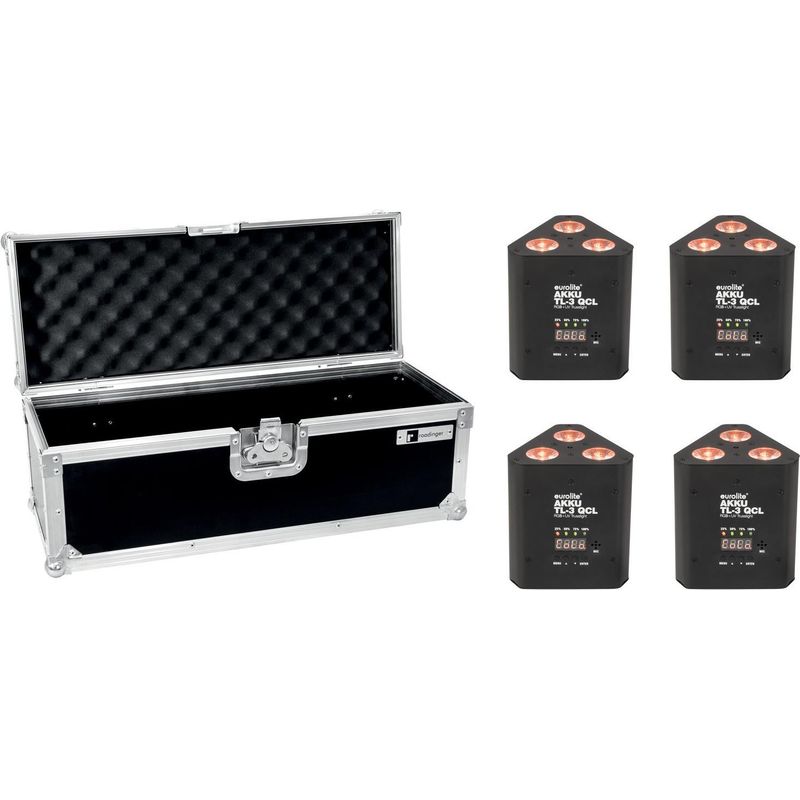 EUROLITE Set 4x AKKU TL-3 QCL RGB+UV Trusslight + Case 20000853