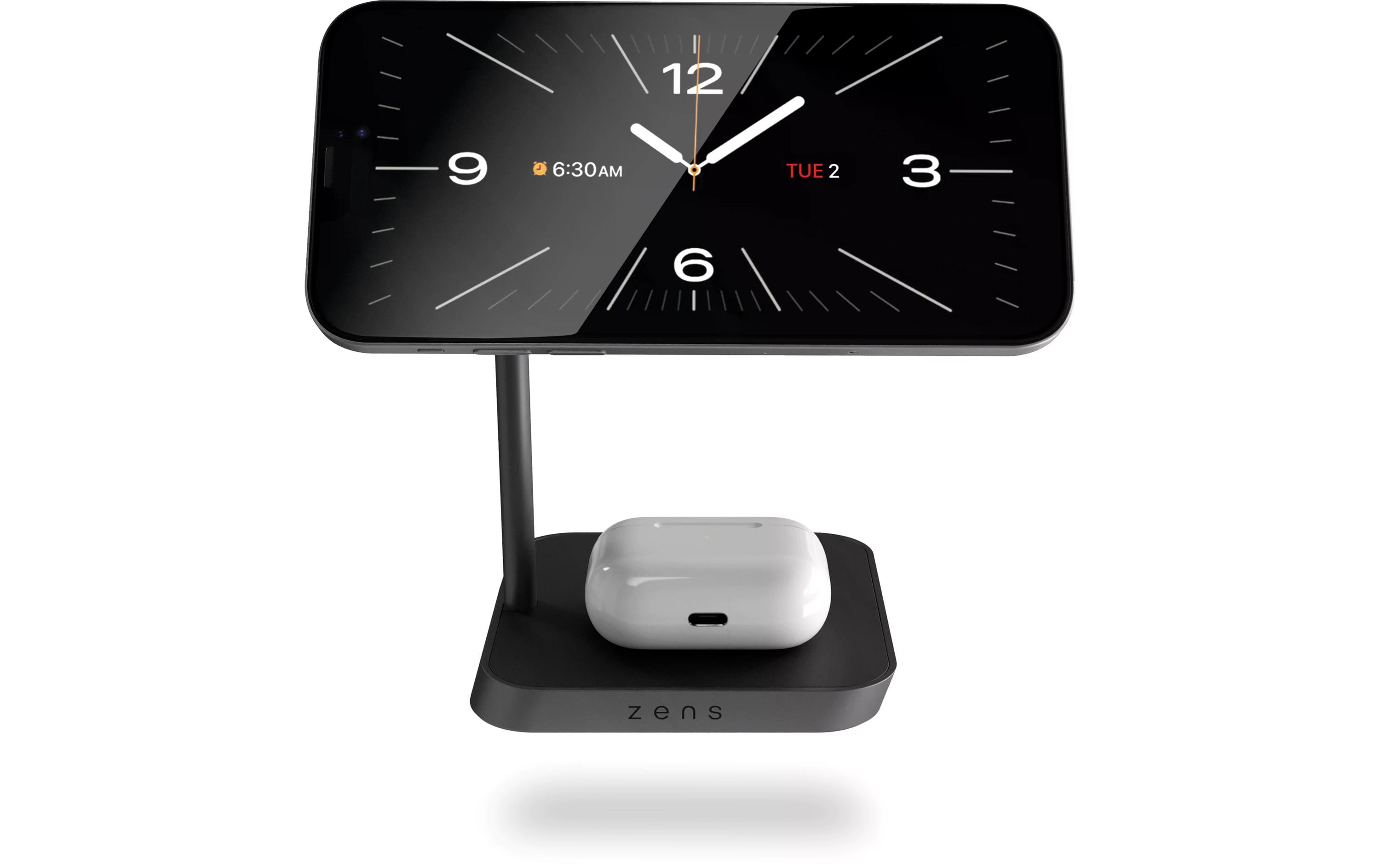Zens Office Charger 2 Magnetischer 2-in-1 Wireless Ladeständer 15W Schwarz