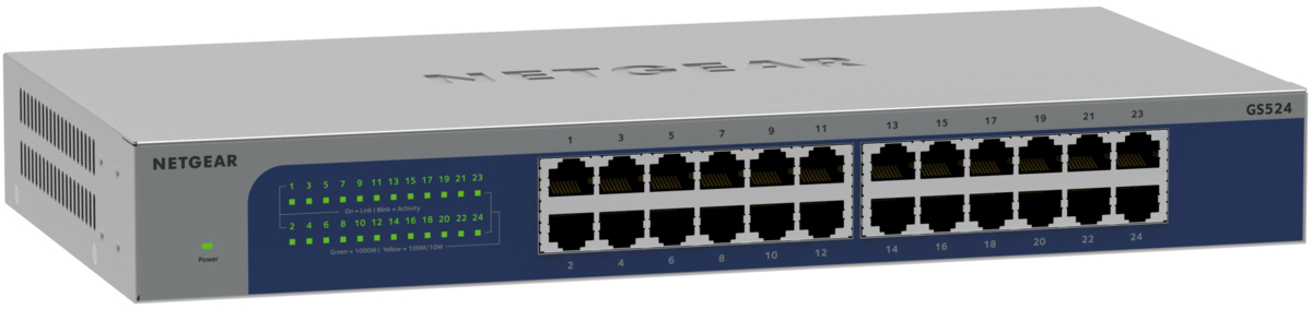 NETGEAR GS524v3 24-Port Gigabit Ethernet Unmanaged Switch Grau