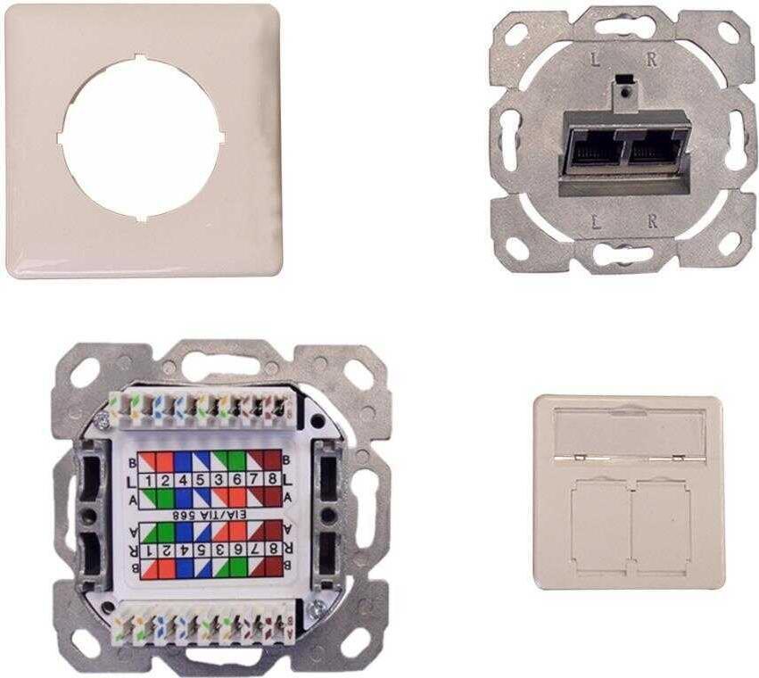 IT-BUDGET Netzwerk-Datendose 2 x RJ45 Buchse (90ITBDDRW)