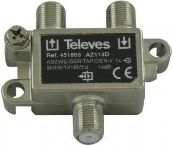 TELEVES AZ114D 1-fach Abzweiger 5-1218 MHz 14dB (451803)