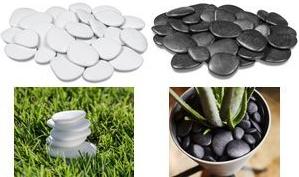 tera Dekosteine "Pebbles", Größe S, schwarz Maße: ca. 30 bis 40 mm, aus recyceltem Kunststoff, - 1 Stück (33700004238)