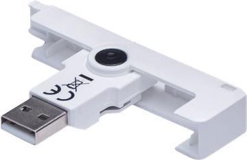 Identiv uTrust SmartFold SCR3500 A, USB, weiß Chipkartenleser (ISO 7816), USB, Maße (BxHxT): 20x12x48mm, Farbe: weiß (905430-1)
