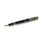 Pelikan Füllhalter M 200, schwarz, Federbreite: B vergoldete Edelstahlfeder, vergoldeter Pelikan-Schnabel-Clip (983072)
