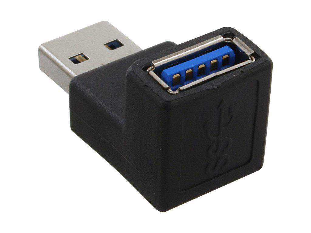 InLine USB 3.0 Adapter Stecker A auf Buchse A 90° gewinkelt Schwarz