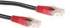 ACT CAT6 UTP cross-over patchcable black with red tulesCAT6 UTP cross-over patchcable black with red tules Netzwerkkabel (IB8100)