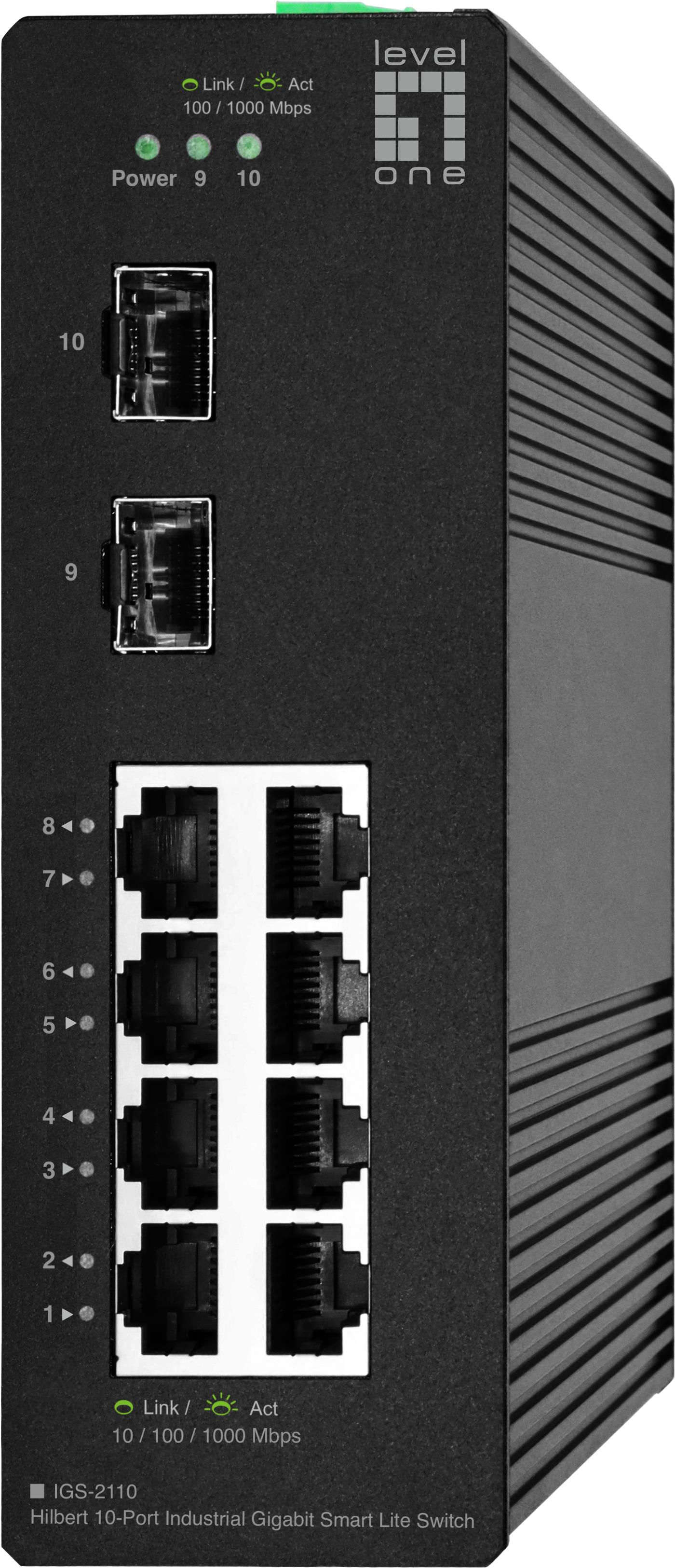 LevelOne Hilbert 10-Port Industrial Gigabit Smart Lite Switch (IGS-2110)
