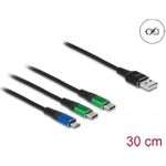 Delock USB-Kabel USB (nur Strom) (M) zu Mikro-USB Typ B (nur Strom), USB-C (nur Spannung) (M) 3 A (87883)