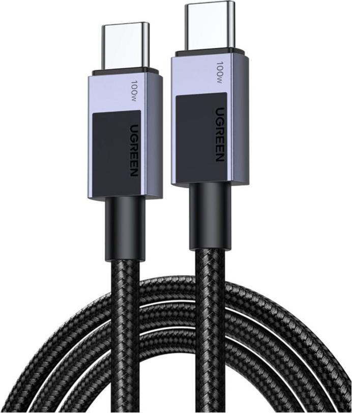 UGREEN L513 USB-C auf USB-C Ladekabel 240W PD3.1 480Mbps Nylon geflochten Alugehäuse Kabelbinder 3m grau (45065)